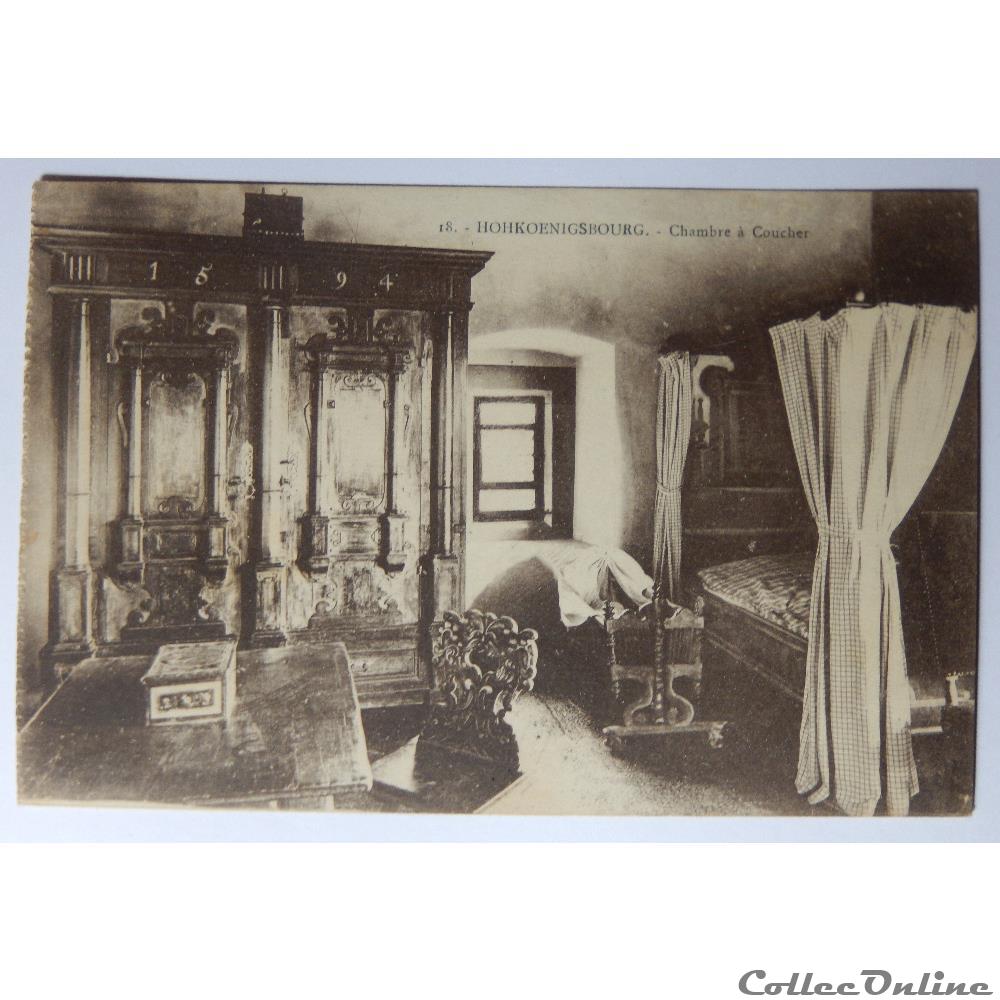 CPA du Haut-Koenigsbourg, chambre à coucher, Haut-Rhin carte postale france alsace cpa du haut koenigsbourg chambre a coucher haut rhin