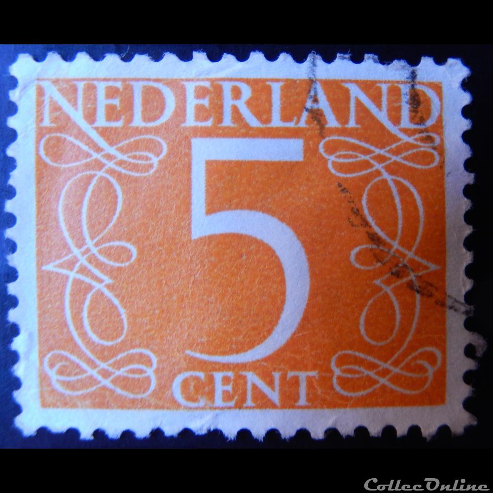 Pays-Bas 00611 chiffre 5c de 1953 2 timbre europe pays bas 00611 chiffre 5c de 1953