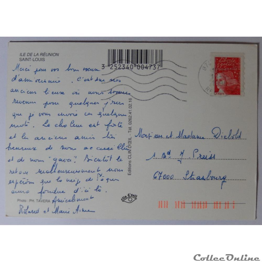 CP de La Réunion, Saint-Louis carte postale france outre mer cp de la reunion saint louis