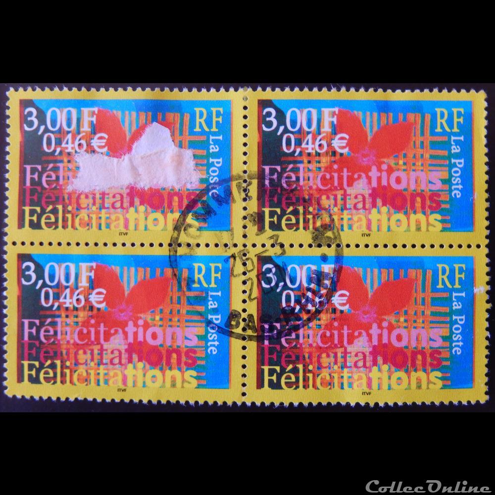 03308 Félicitations 3 F - 0,46 € de 2000 2 timbre france 03308 felicitations 3 f 0 46 de 2000