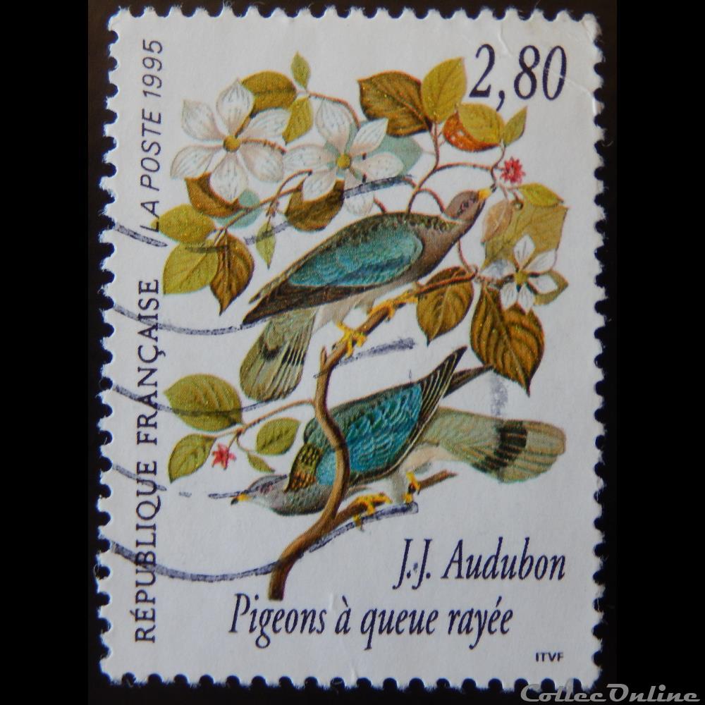 02930 Les oiseaux de John J. Audubon Pigeons à queue rayée - Columba fasciata 2F80 timbre france 02930 les oiseaux de john j audubon pigeons a queue rayee columba fasciata 2f80