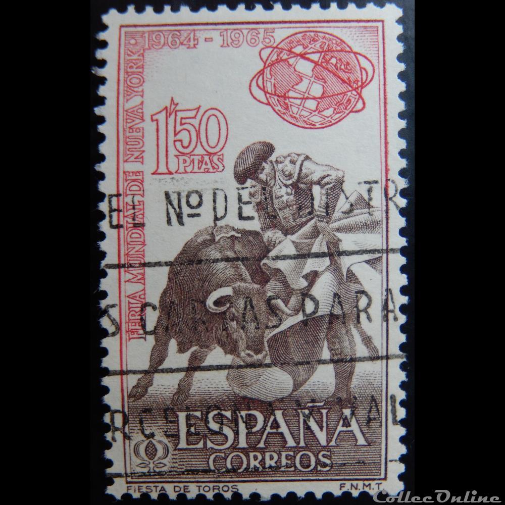 Espagne 01243 foire mondiale de New-York 1.50Ptas de 1964 timbre europe espagne 01243 foire mondiale de new york 1 50ptas de 1964