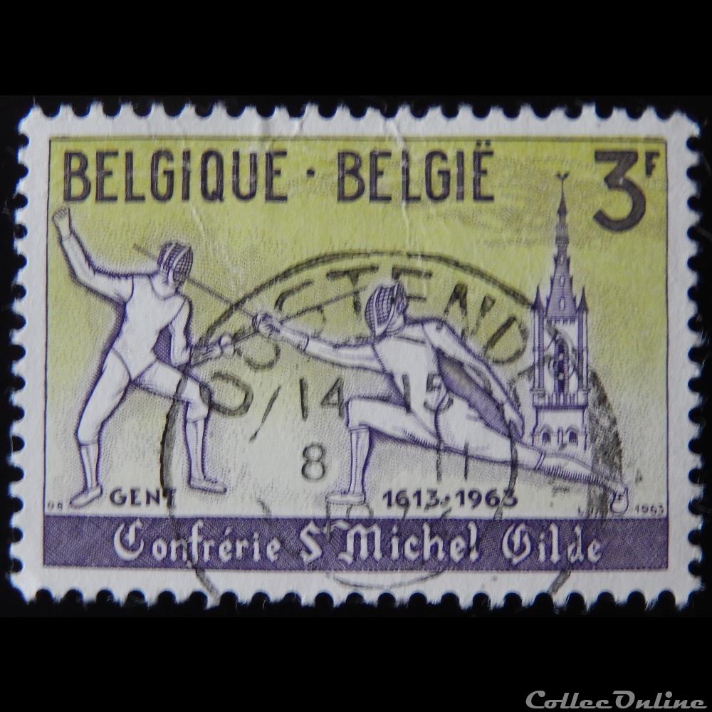 Belgique 01247 Guilde royale et chevalier de St Michel 3F de 1963 timbre europe belgique 01247 guilde royale et chevalier de st michel 3f de 1963
