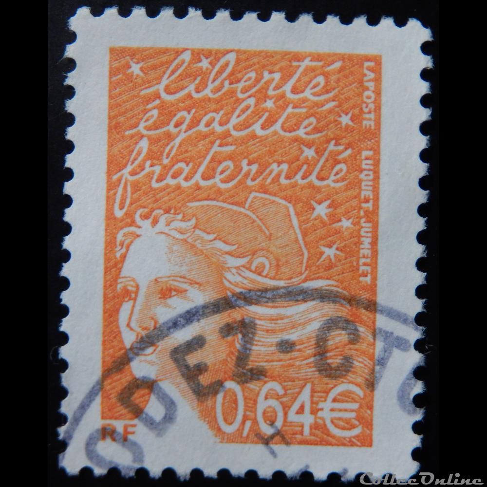03452 Marianne de Luquet 0,64 € orange foncé timbre france 03452 marianne de luquet 0 64 orange fonce