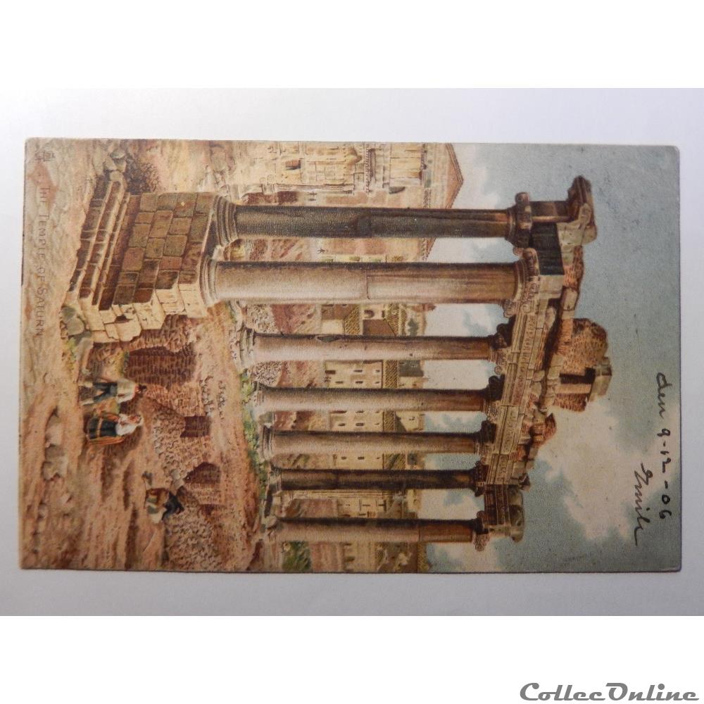 CPA d'Italie, le Temple de Saturne à Rome. carte postale europe provence cote azur cpa italie le temple de saturne a rome