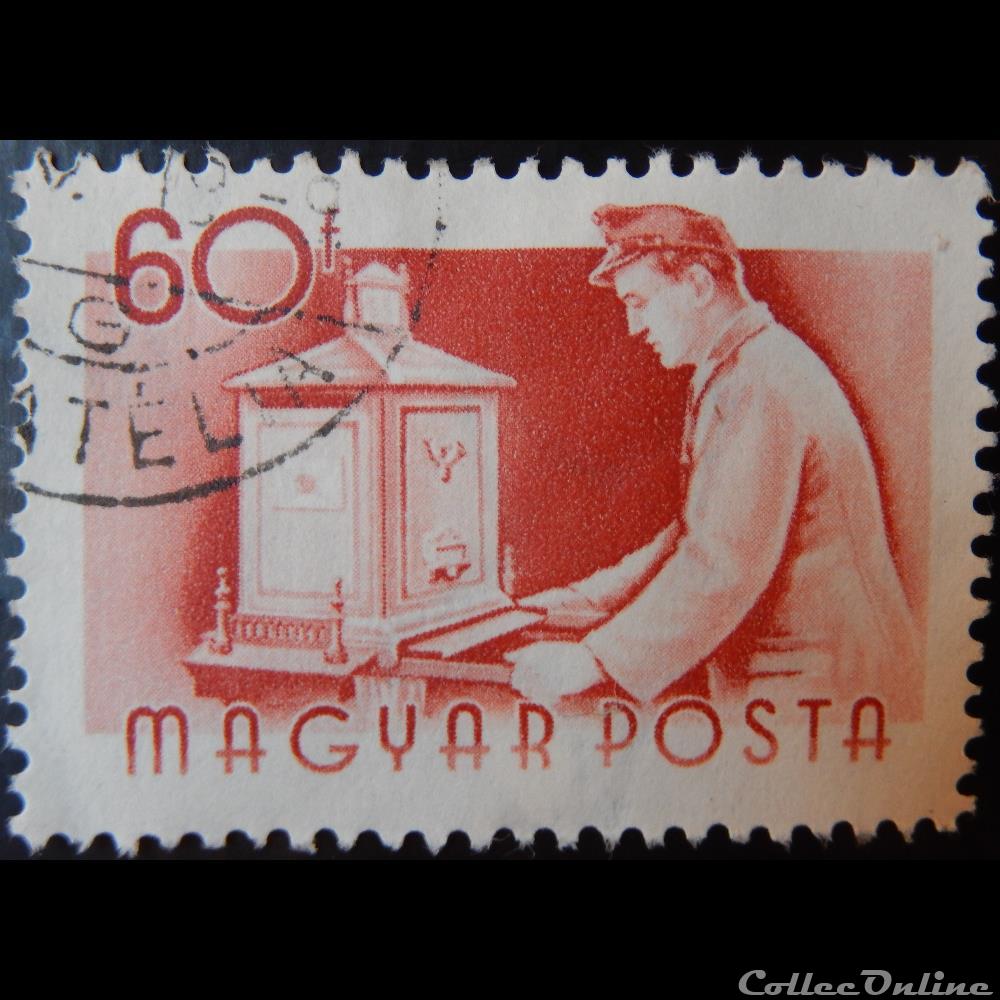 Hongrie 01165 postier 60f de 1955 timbre europe hongrie 01165 postier 60f de 1955