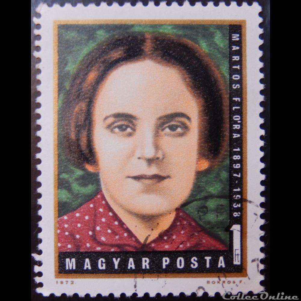 timbre europe hongrie 02282 flora martos 1ft de 1972