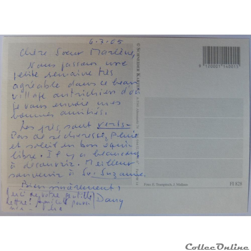 CP d'Autriche, Salzburg, Bischofsmütze Filzmoos carte postale europe bretagne cp autriche salzburg bischofsmutze filzmoos