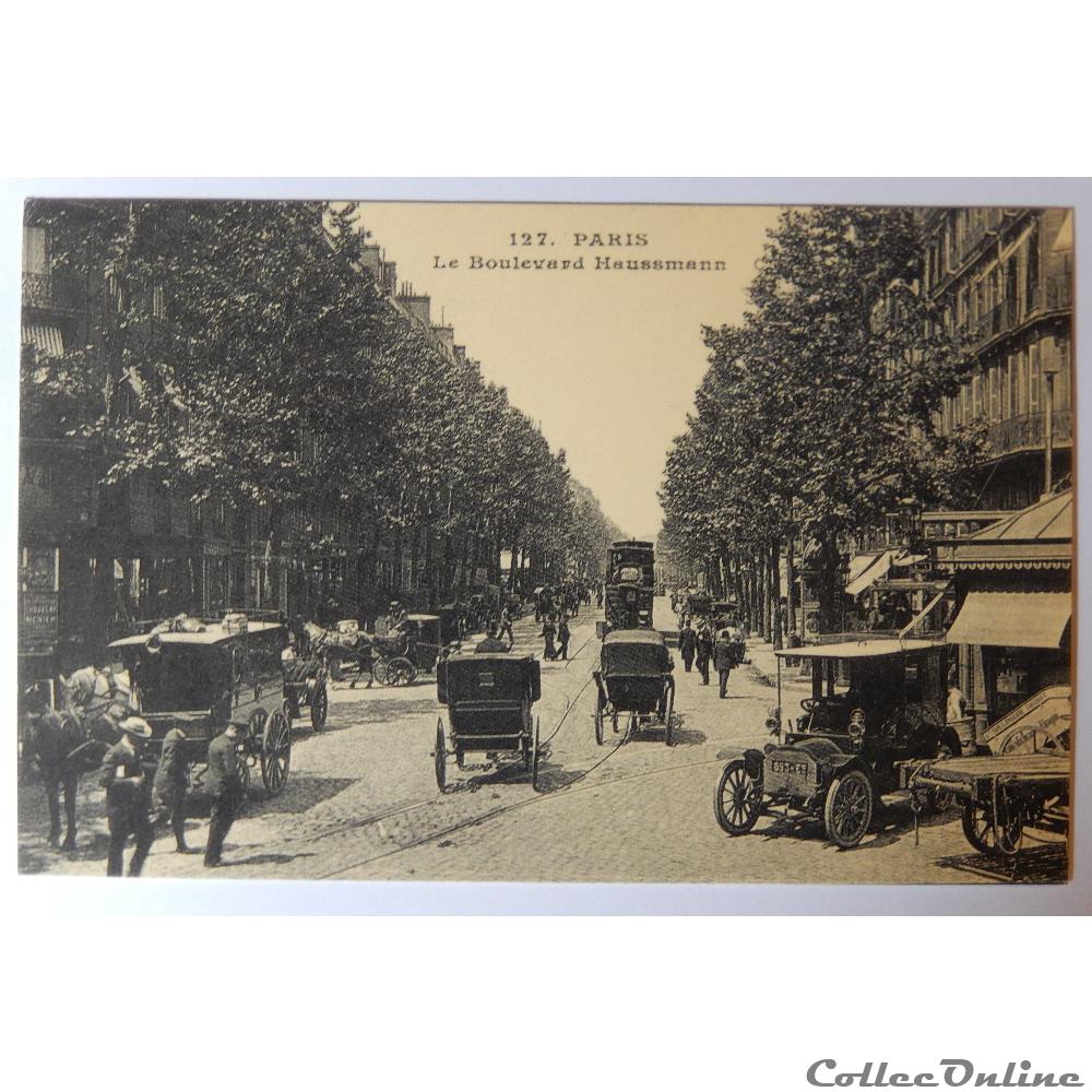 CPA de Paris, bd Haussmann carte postale france ile cpa de paris bd haussmann