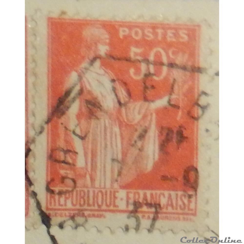 timbre france 00283 type paix 1ere serie 50cts rose rouge de 1932