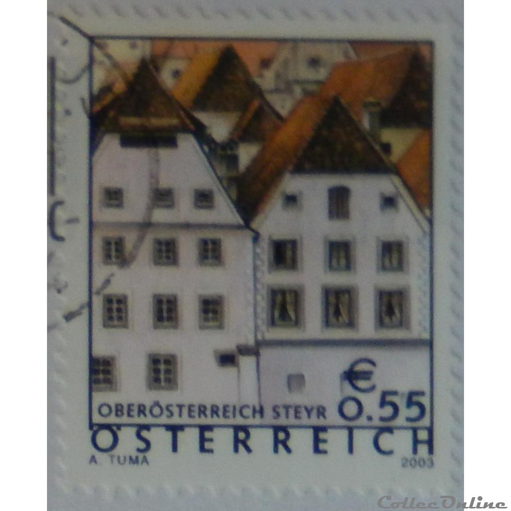 Autriche 02247 Maisons gothiques, Steyr, Haute-Autriche 0.55€ de 2003 4 timbre europe autriche 02247 maisons gothiques steyr haute autriche 0 55 de 2003
