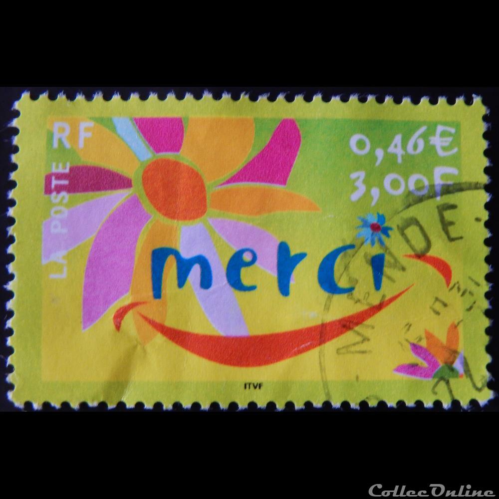 03379 Merci 3F - 0.46€ de 2001 4 timbre france 03379 merci 3f 0 46 de 2001