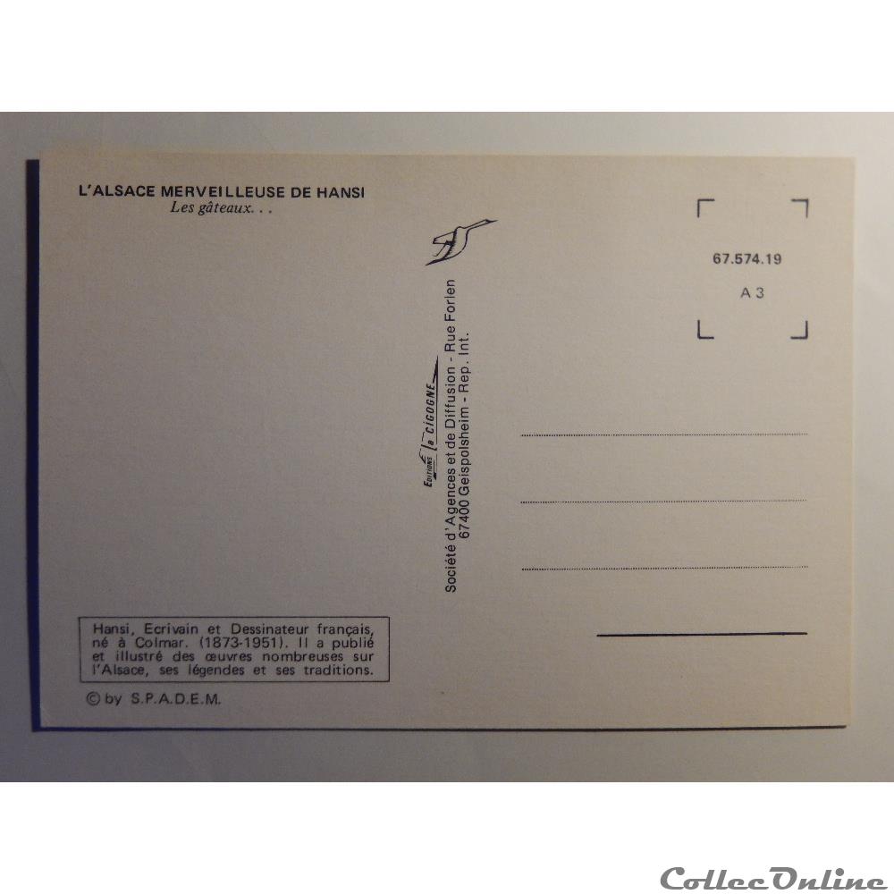 CP Hansi, Les gâteaux ... carte postale france alsace cp hansi les gateaux