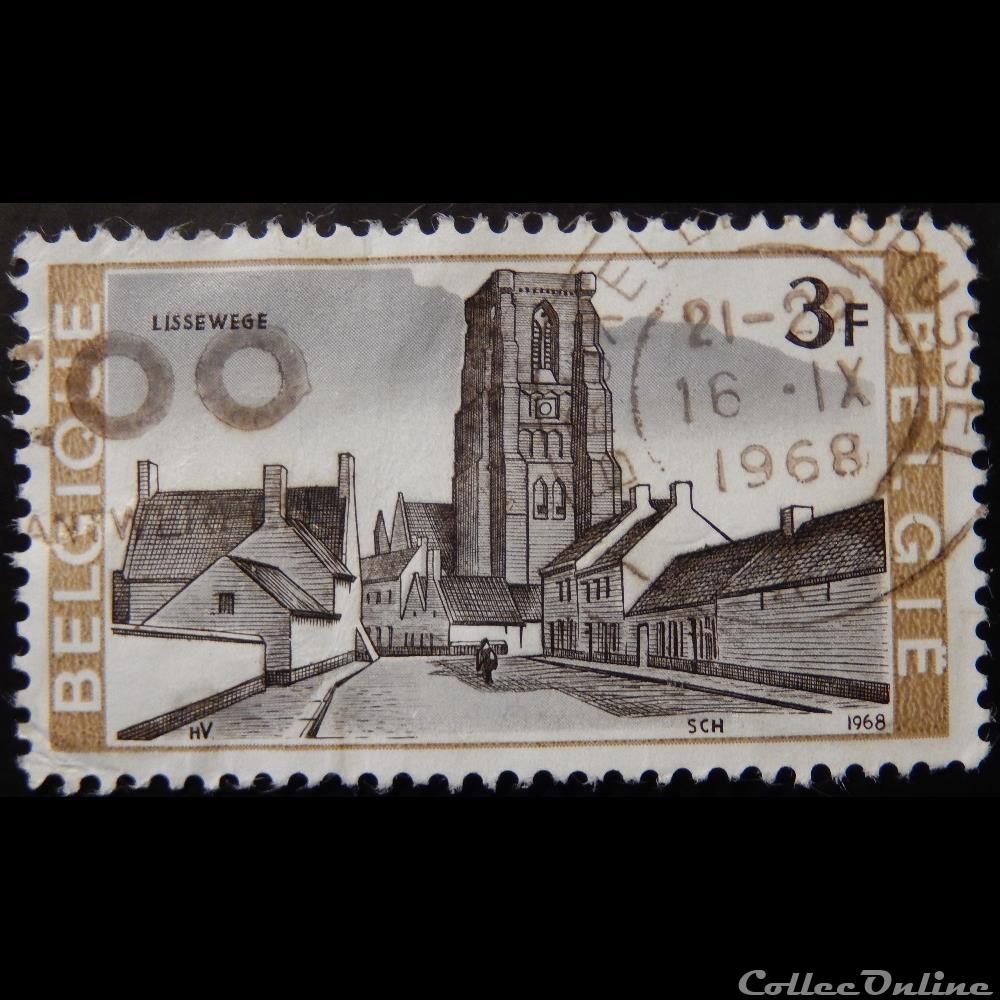 Belgique 01467 Eglise de Lissewege 3F de 1968 timbre europe belgique 01467 eglise de lissewege 3f de 1968