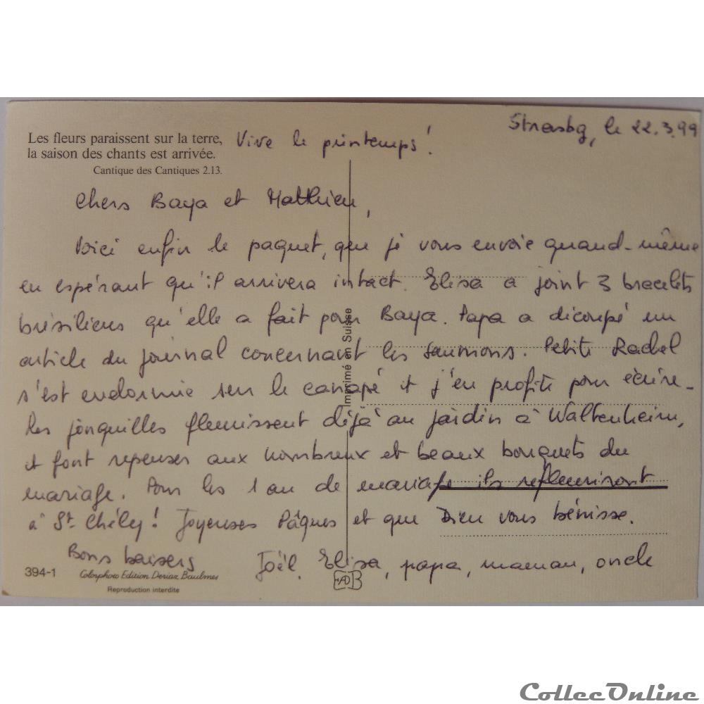CP Flore, Primevères carte postale europe alsace cp flore primeveres
