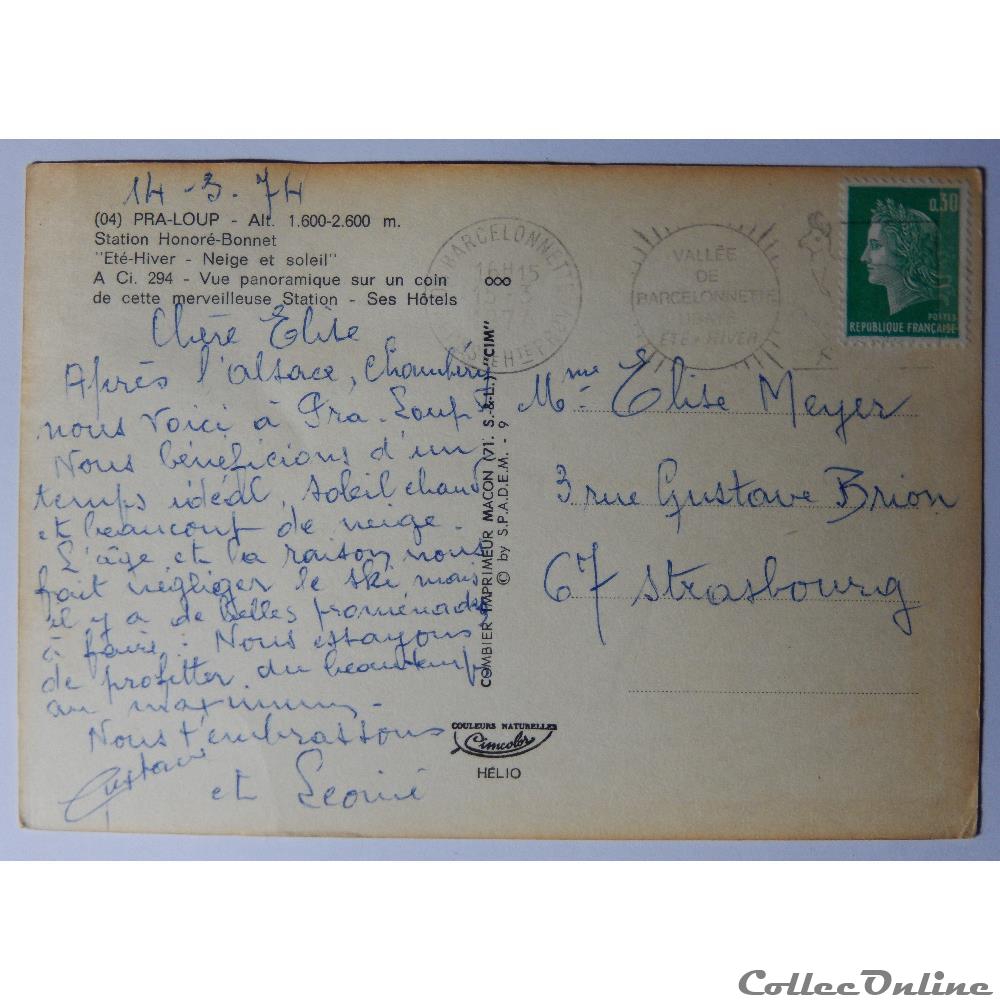 CPA des Alpes de Hautes provence, Pra-Loup carte postale france cote azur cpa des alpes de hautes provence pra loup