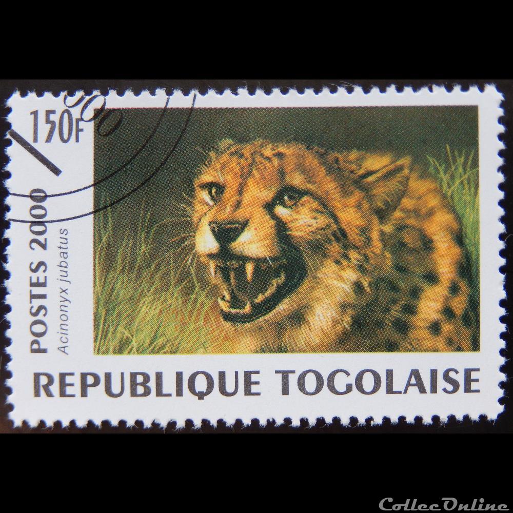Togo 02992 Guépard 150F de 2000 timbre afrique togo 02992 guepard 150f de 2000