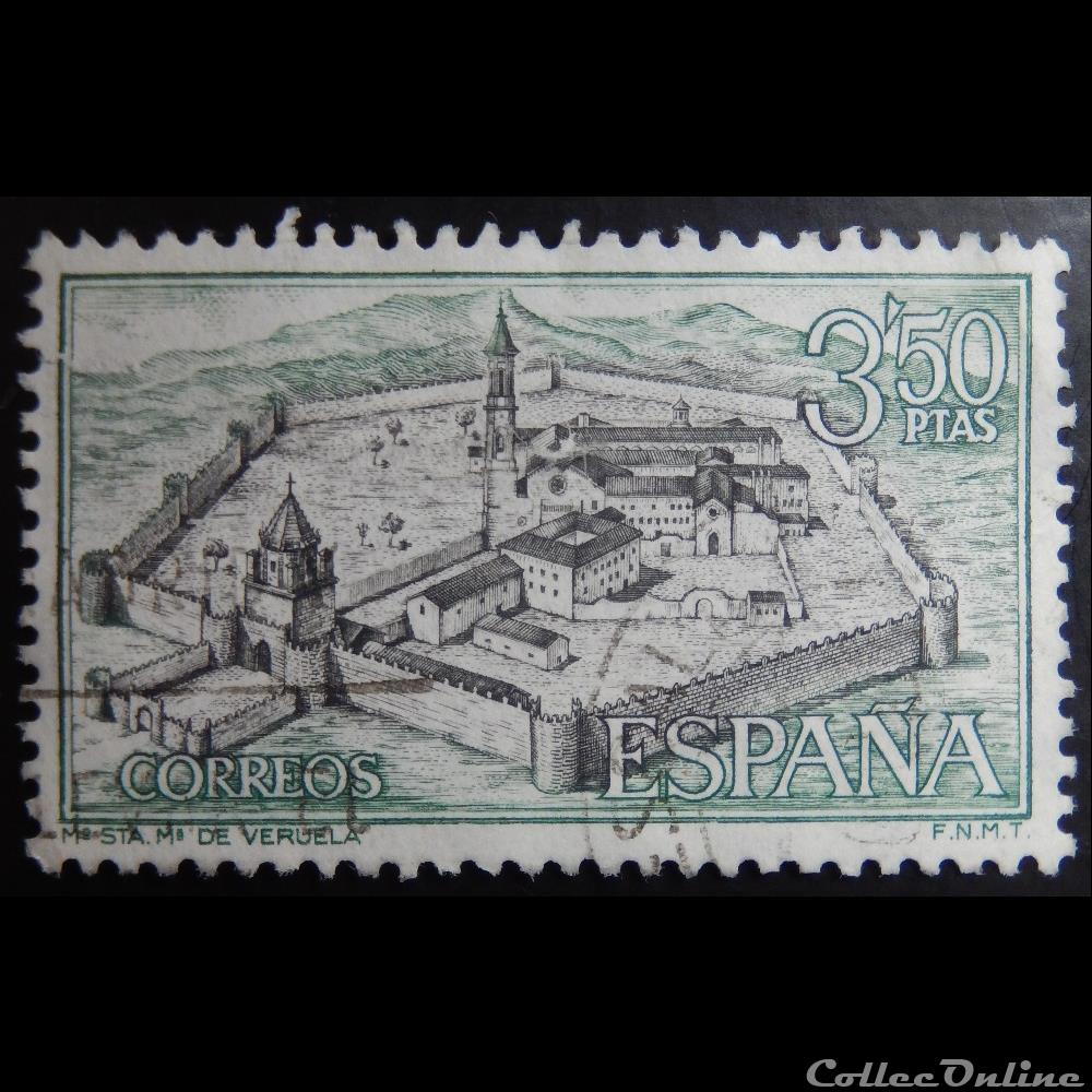 Espagne 01494 monastère de Veruela 3.50Ptas de 1967 timbre europe espagne 01494 monastere de veruela 3 50ptas de 1967
