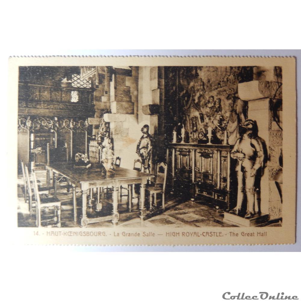 carte postale france alsace cpa du haut koenigsbourg la grande salle haut rhin