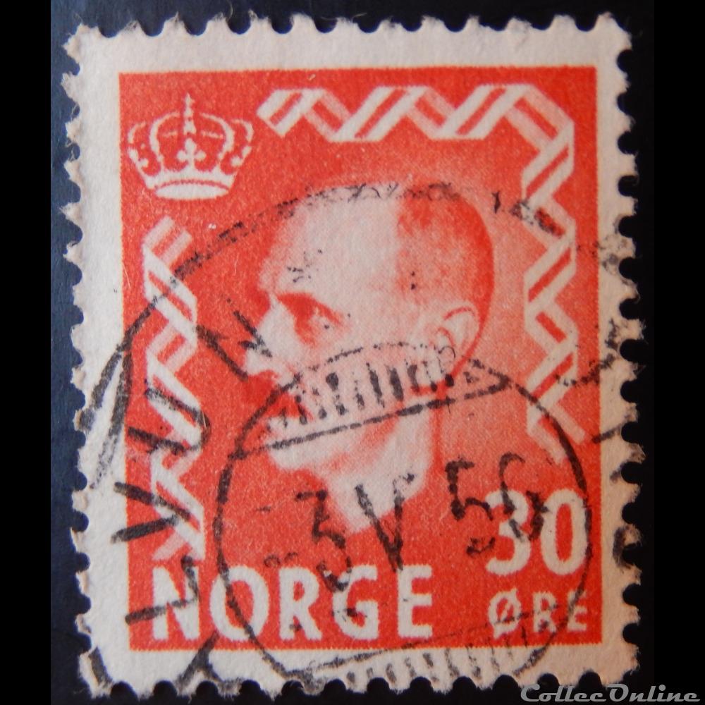 Norvège 00326A roi Haakon VII 30ore de 1951 timbre europe norvege 00326a roi haakon vii 30ore de 1951