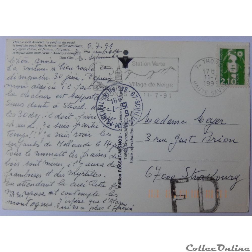 carte postale france rhone alpe cp de haute savoie annecy