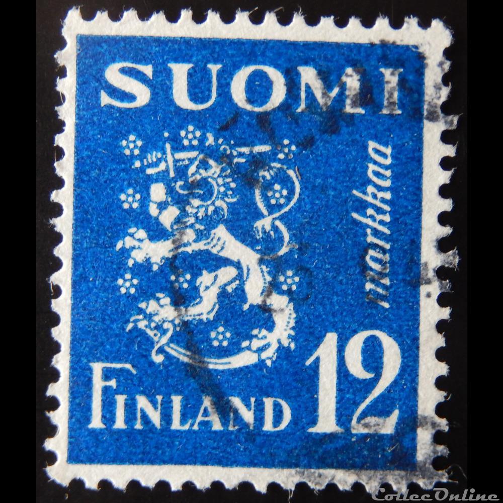 Finlande 00302 armoiries 12M de 1947 timbre europe finlande 00302 armoiries 12m de 1947
