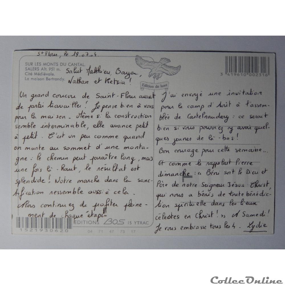 CP du Cantal, Salers carte postale france auvergne cp du cantal salers