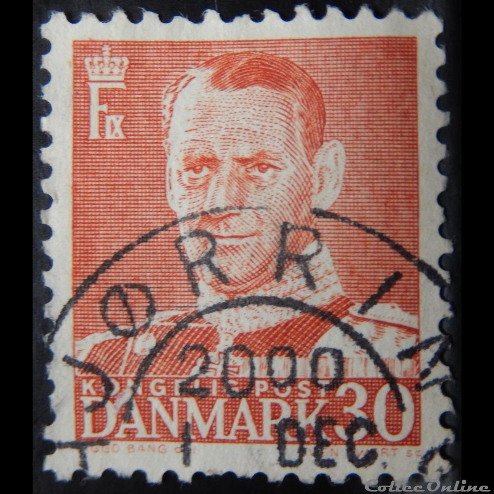 Danemark 00321A roi Frederik IX de 30ore de 1952 timbre europe danemark 00321a roi frederik ix de 30ore de 1952