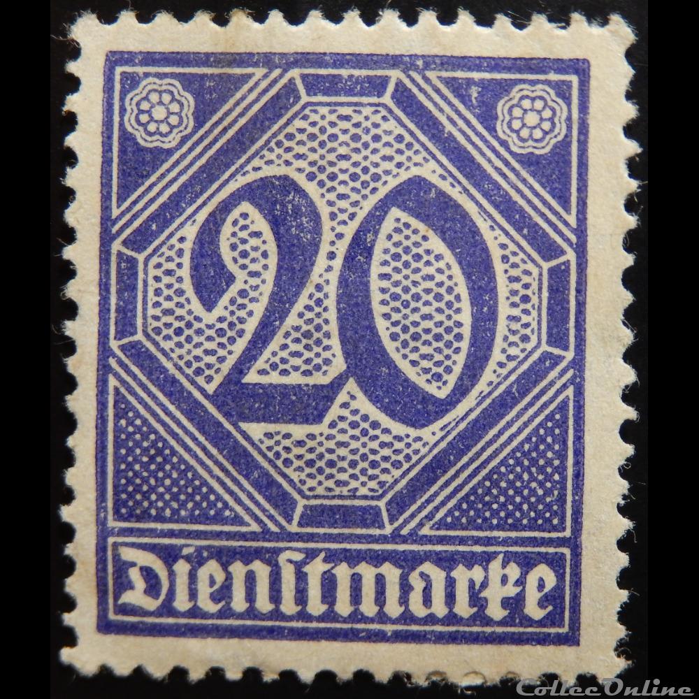 Allemagne Reich S0020 chiffre 20pf de 1920 timbre europe allemagne reich s0020 chiffre 20pf de 1920