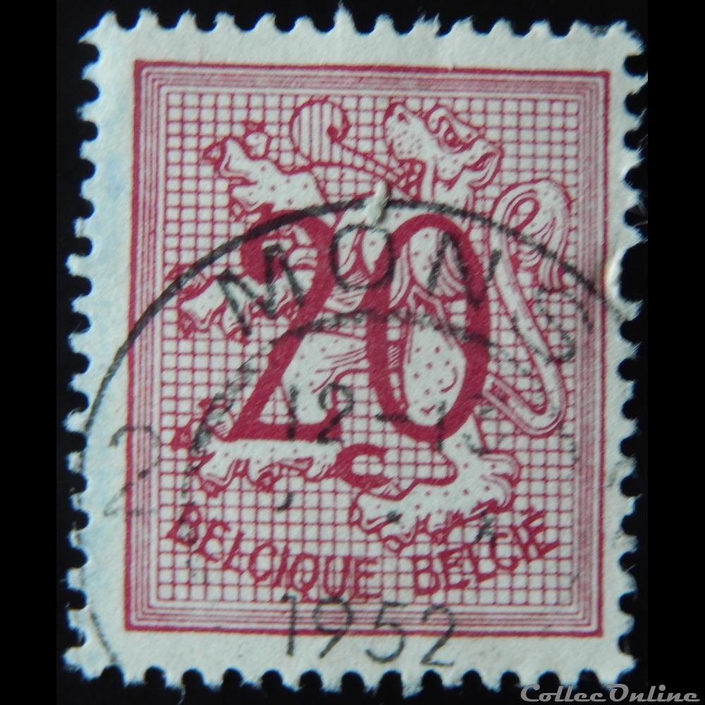 Belgique 00851 lion debout 20c de 1951 2 timbre europe belgique 00851 lion debout 20c de 1951