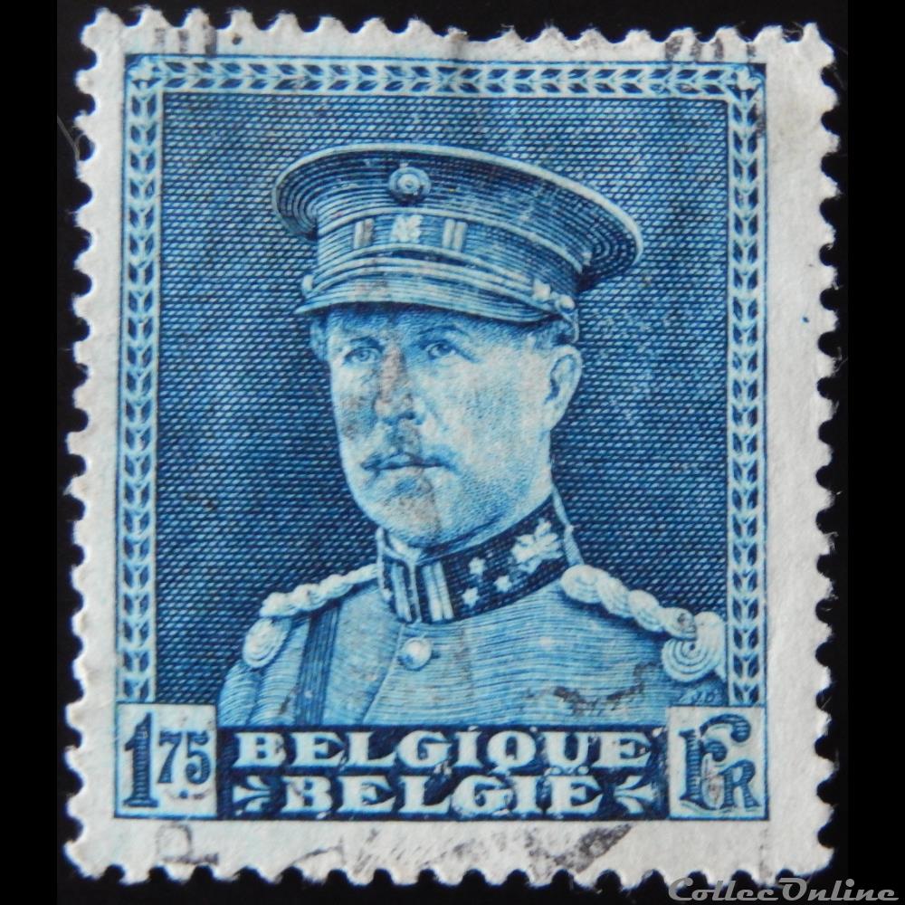 timbre europe belgique 00320 roi albert i 1 75f de 1931
