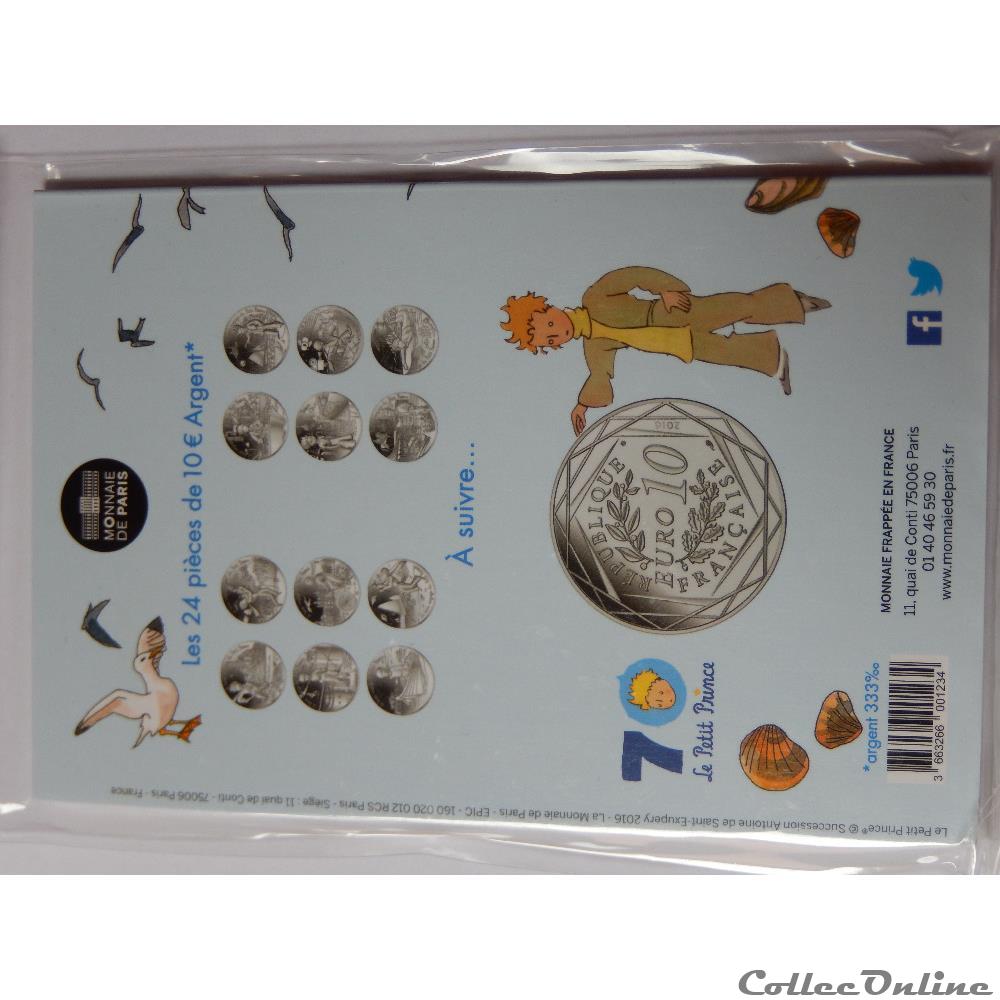 10 euros, le beau voyage du Petit Prince, navigue sur une pinasse 3 monnaie france moderne 10 euros le beau voyage du petit prince navigue sur une pinasse