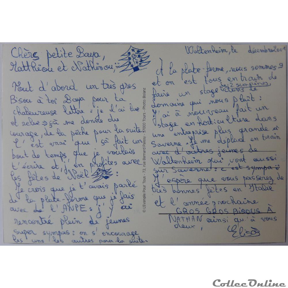 carte postale europe alsace cp citation biblique veau