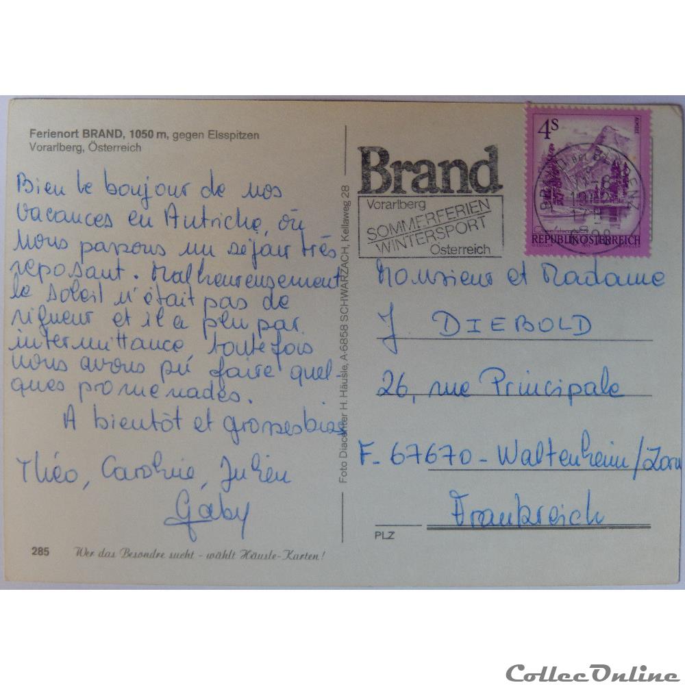 CP d'Autriche, Vorarlberg, Brand carte postale europe bourgogne cp autriche vorarlberg brand