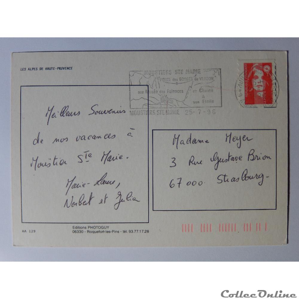 carte postale france cote azur cp des alpes de haute provence