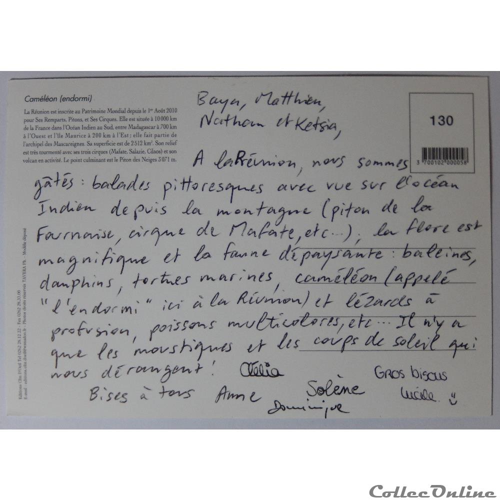 carte postale france outre mer cp de la reunion cameleon