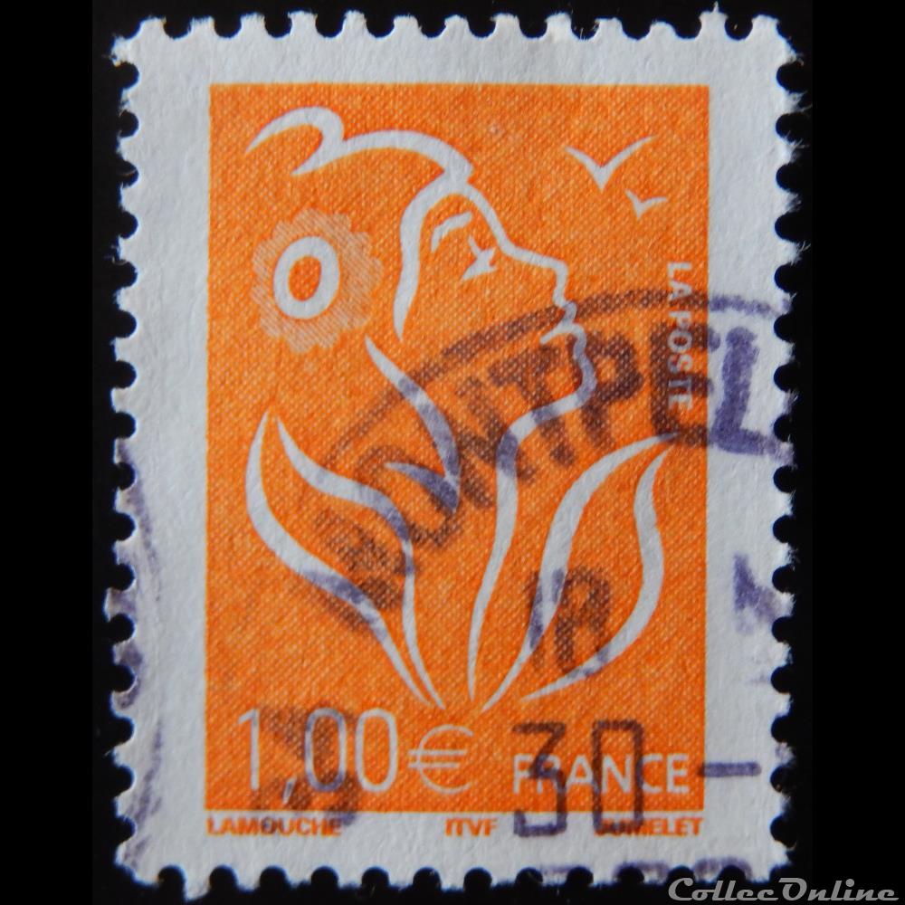 03739 La Marianne de Lamouche orange 1€ timbre france 03739 la marianne de lamouche orange 1
