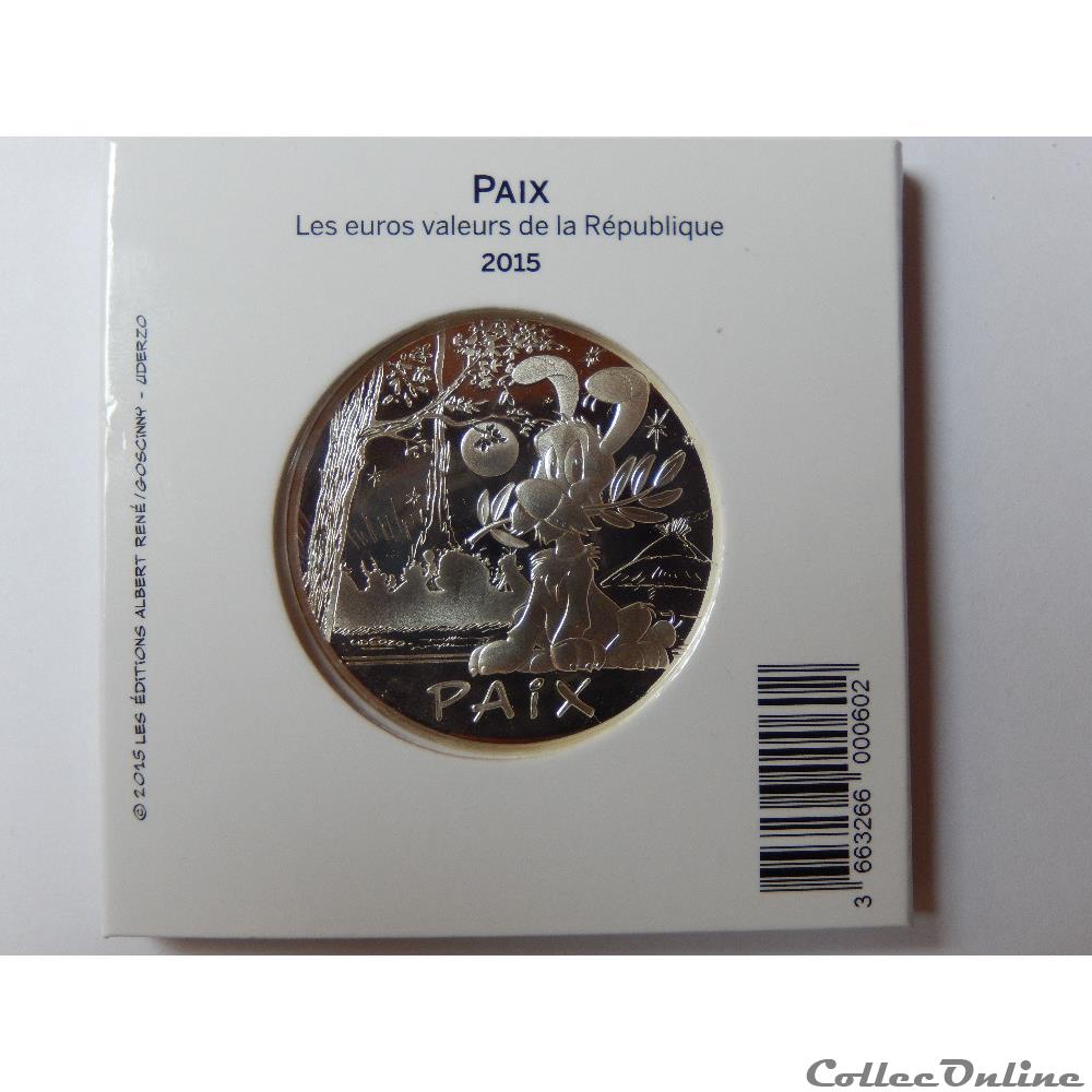 50 euros, Astérix et la paix Idéfix 2015 4 monnaie france moderne 50 euros asterix et la paix idefix 2015