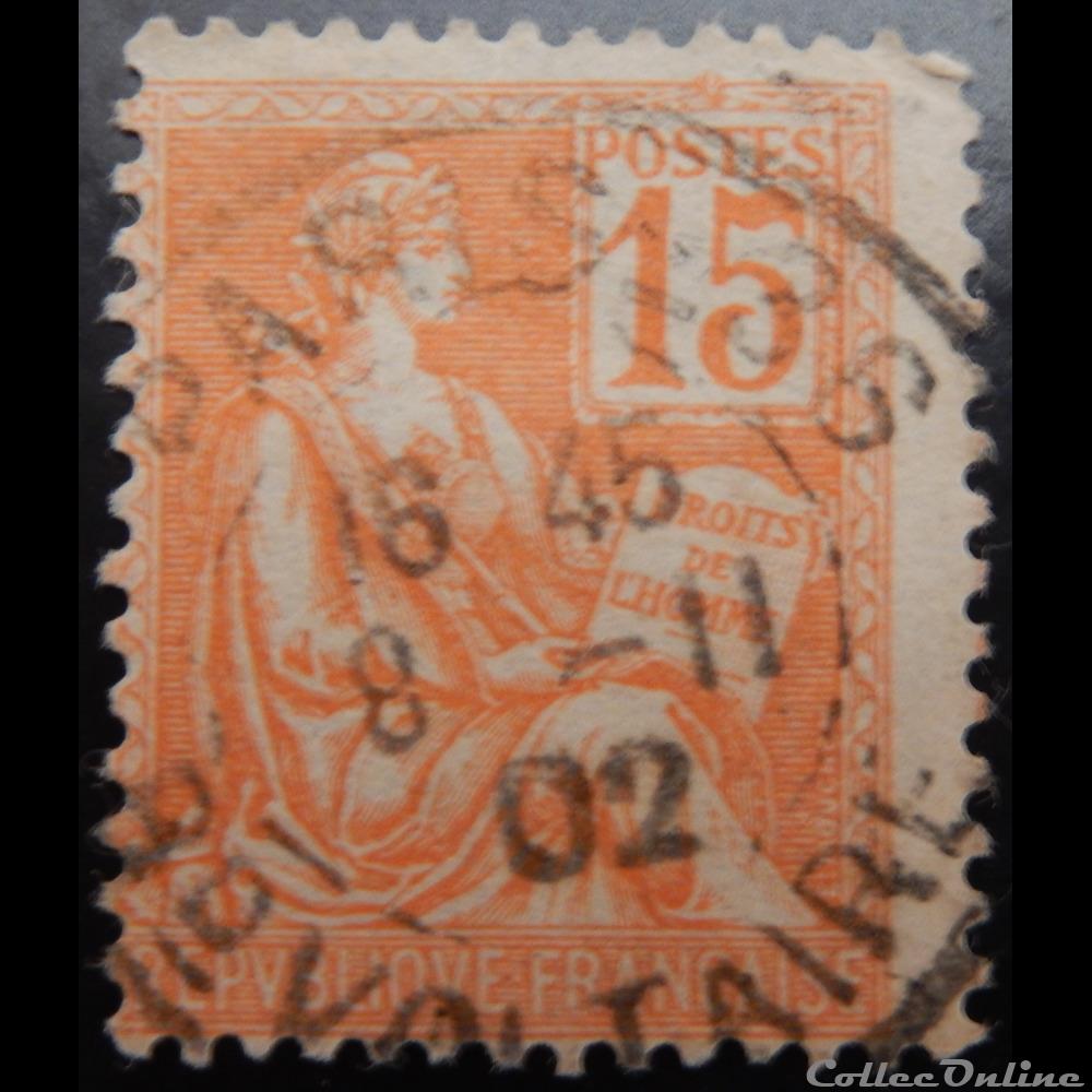 00117 Mouchon Type II 15 c orange timbre france 00117 mouchon type ii 15 c orange