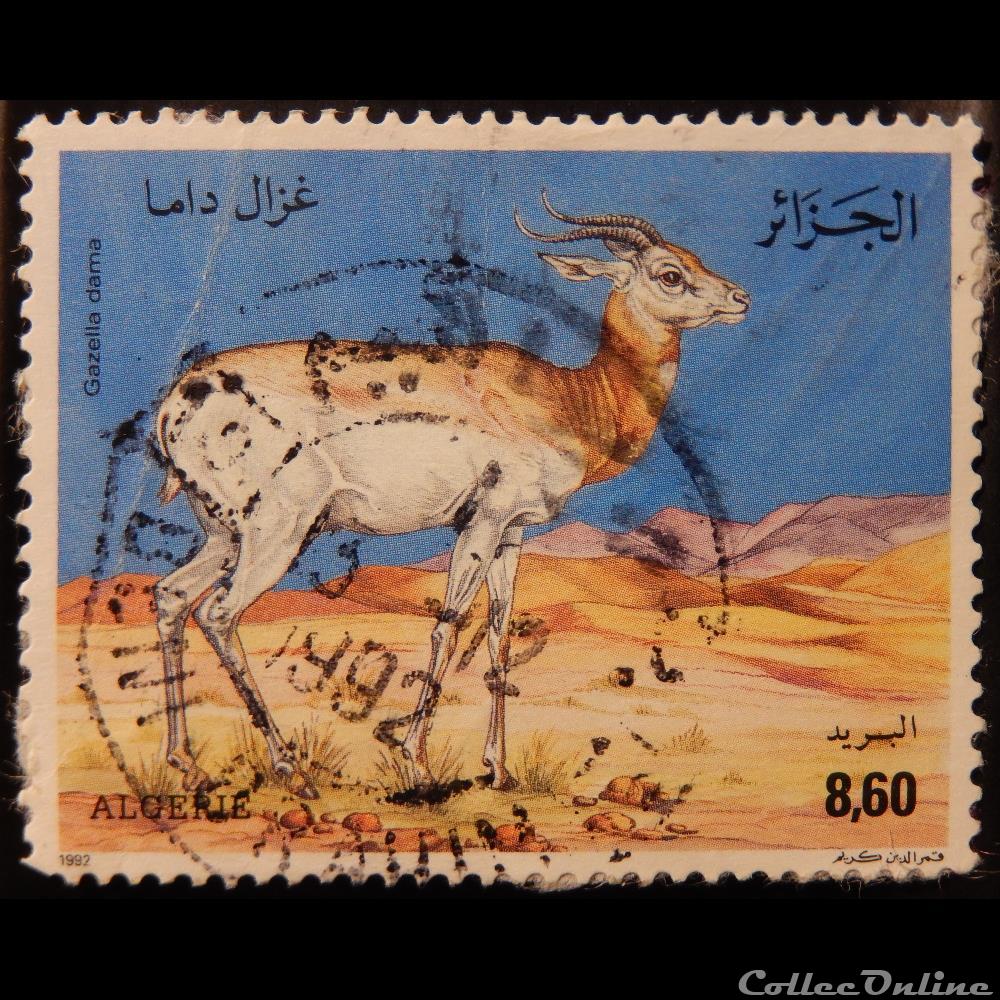 timbre afrique algerie 01018 gazelle dama 8 60d de 1992