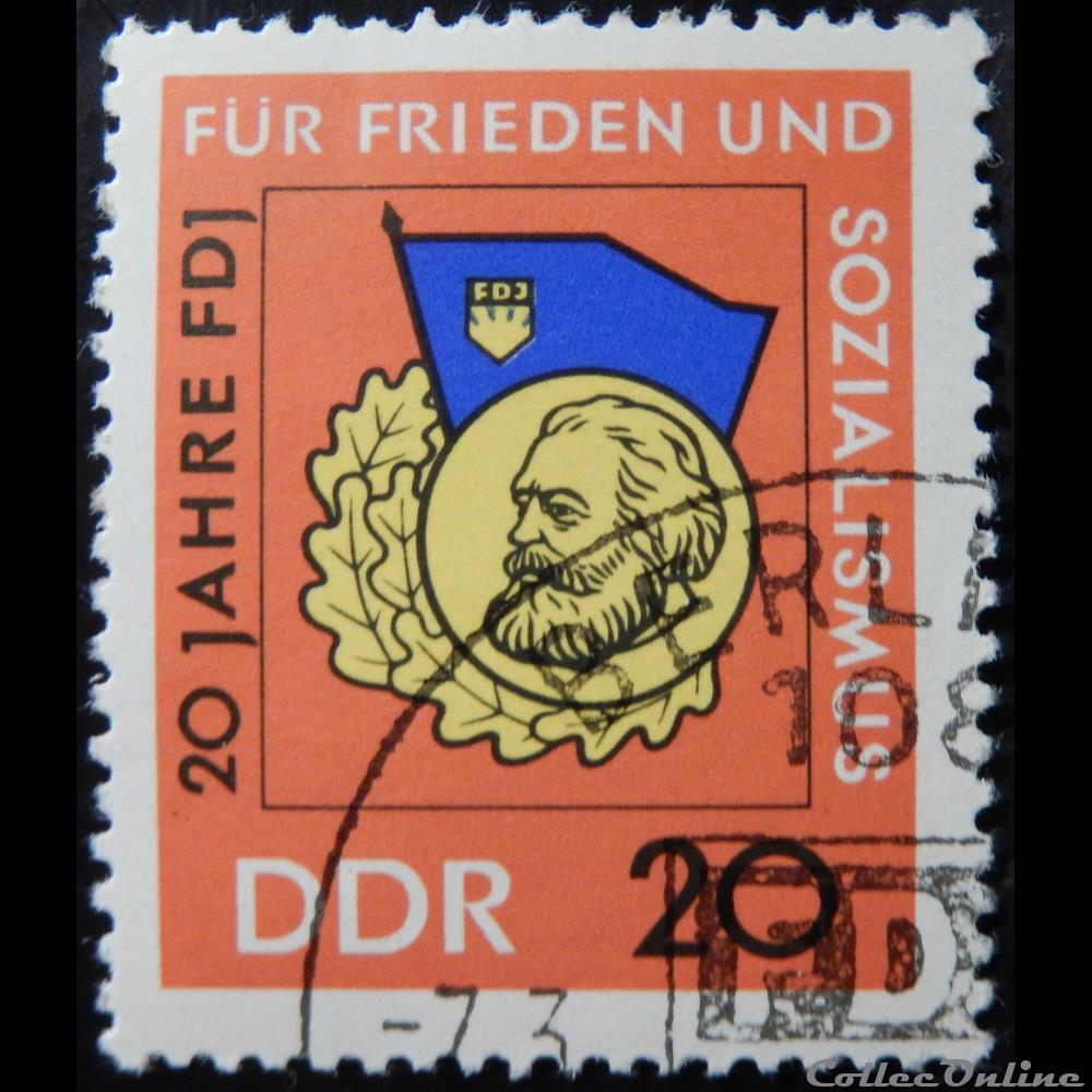timbre europe allemagne rda 00865 les jeunes socialistes 20pf de 1966