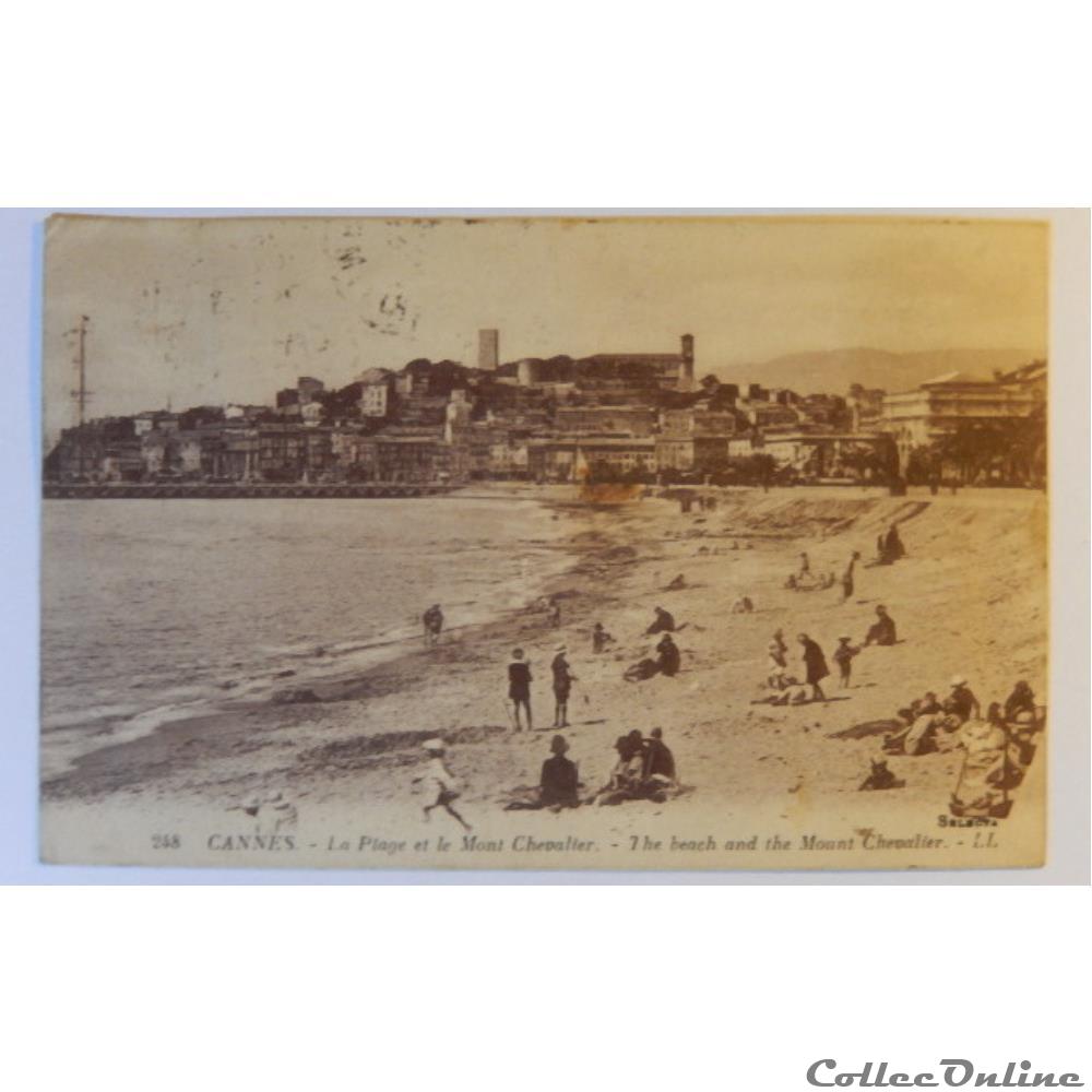 carte postale france provence cote azur cpa des alpes maritimes cannes la plage