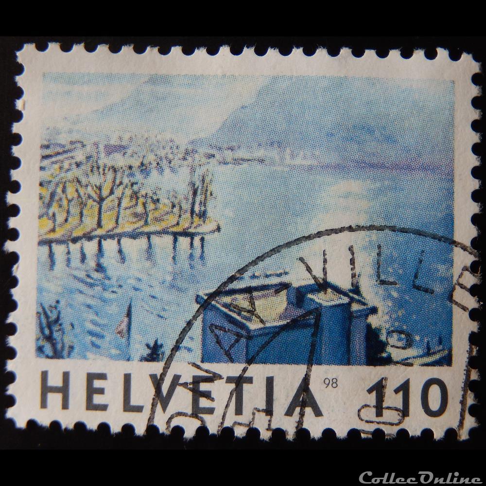 Suisse 01573 matin d'hivers au lac Alpnacher 110cts de 1998 timbre europe suisse 01573 matin hivers au lac alpnacher 110cts de 1998