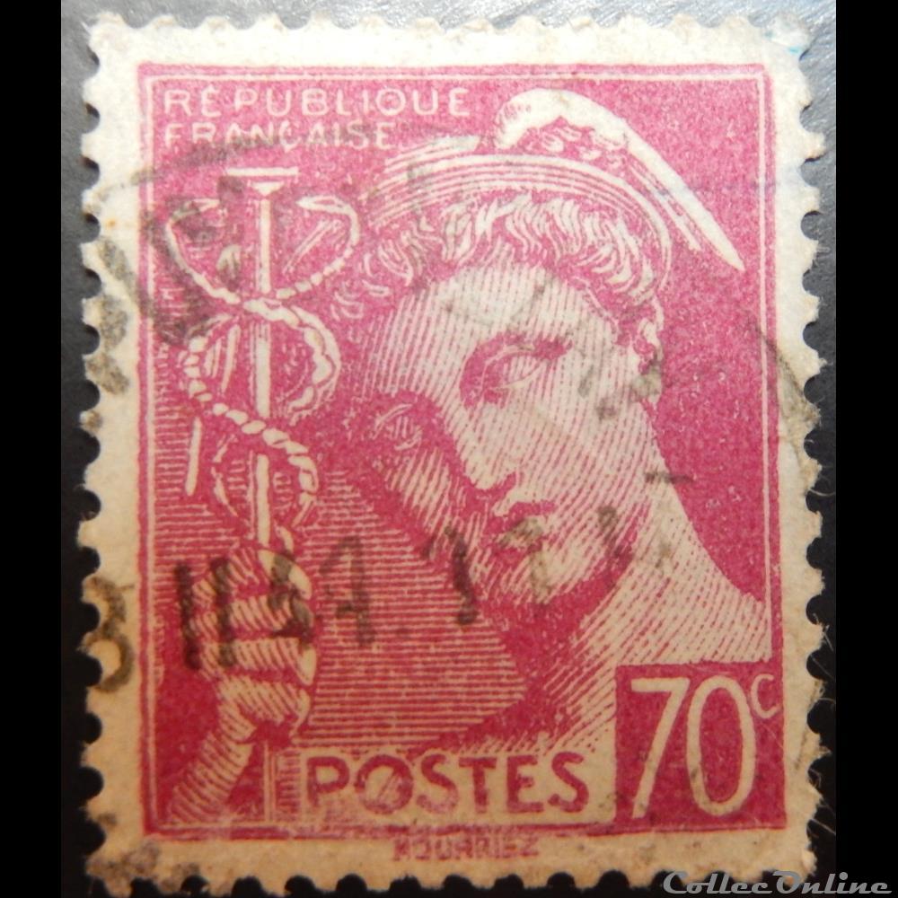 00416 Mercure 70c lilas-rose timbre france 00416 mercure 70c lilas rose