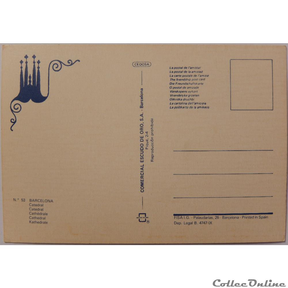 carte postale europe languedoc roussillon cp espagne catalogne barcelone