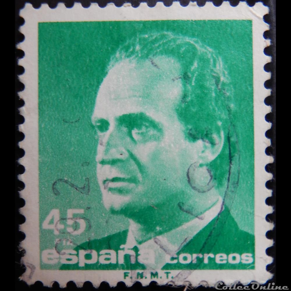 Espagne 02420 roi Juan Carlos I 45Ptas de 1985 2 timbre europe espagne 02420 roi juan carlos i 45ptas de 1985