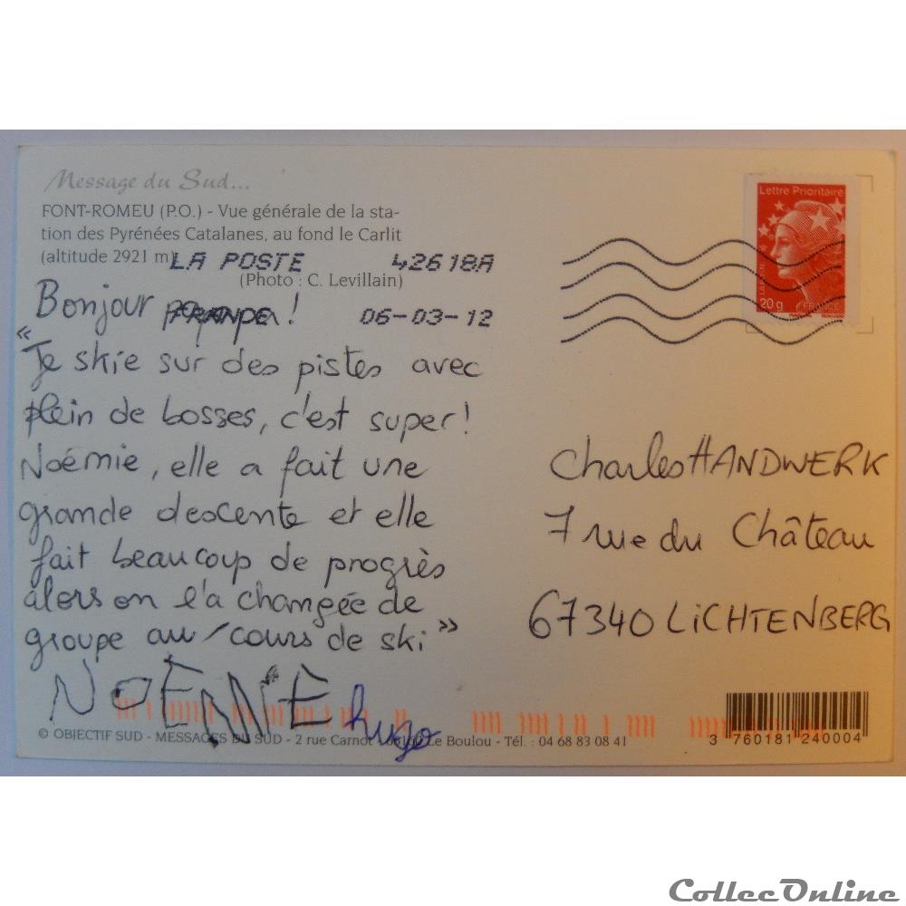 CP des Pyrénées-Orientales, Font-Romeu carte postale france midi cp des pyrenees orientales font romeu