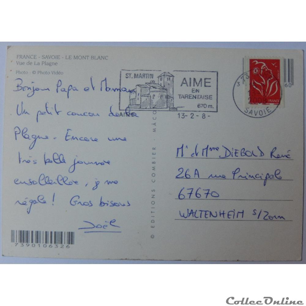 carte postale france rhone alpe cp de savoie le mont blanc vue de la plagne