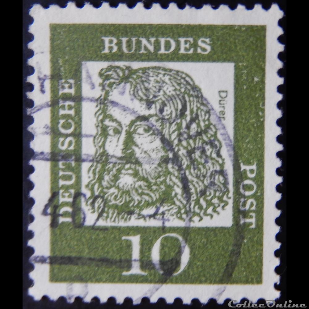 Allemagne RFA 00223 Albrecht Dürer 10pf de 1961 3 timbre europe allemagne rfa 00223 albrecht durer 10pf de 1961