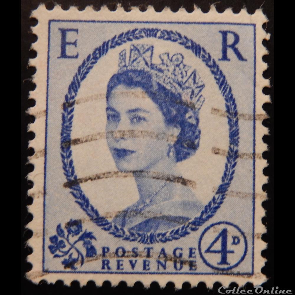 Royaume-Uni 00292 reine Elisabeth II 4d de 1955 4 timbre europe royaume uni 00292 reine elisabeth ii 4d de 1955